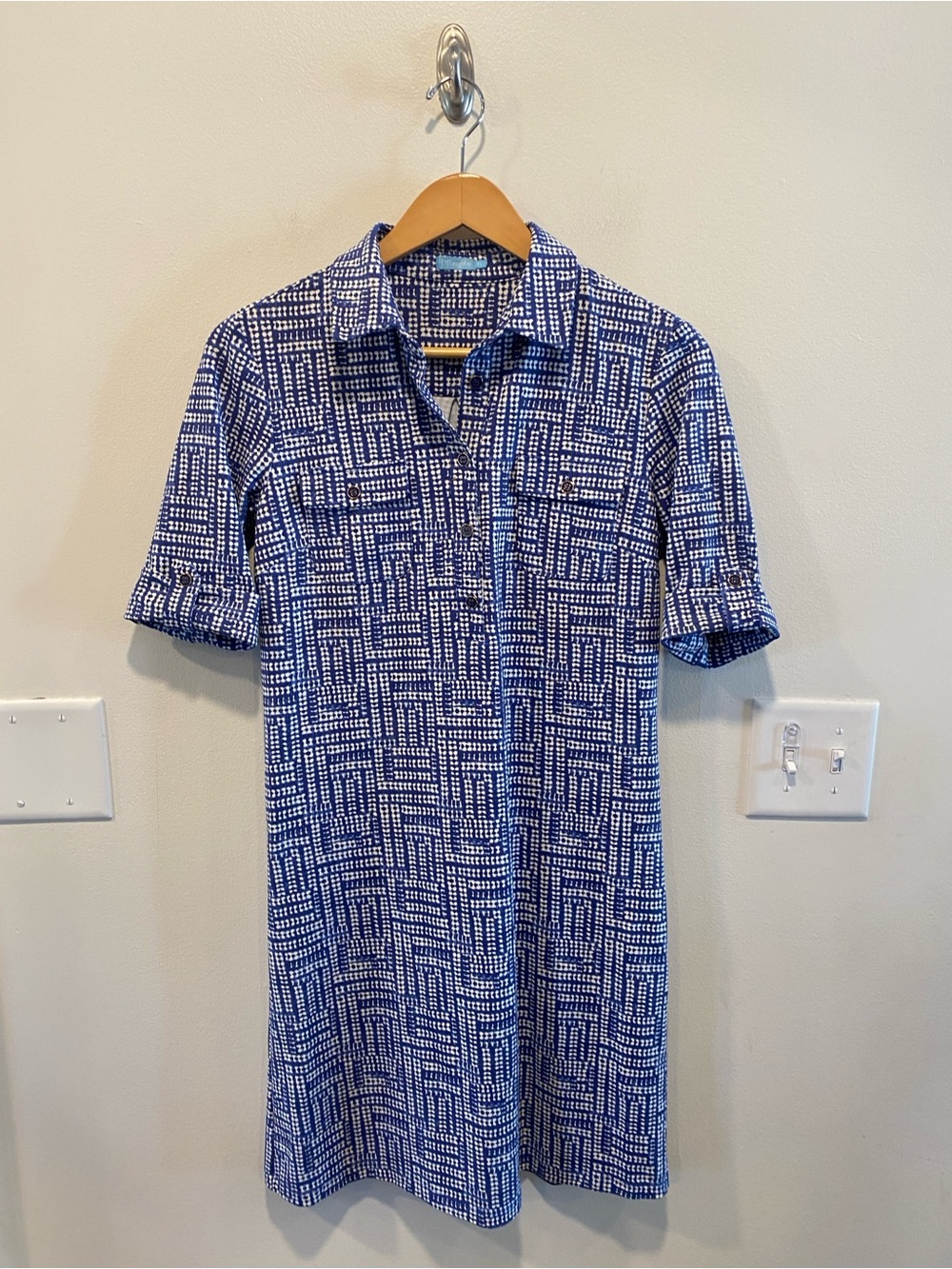 J. McLaughlin Womens Lawrence Shirt Dress Catalina Cloth size XS preppy coastal